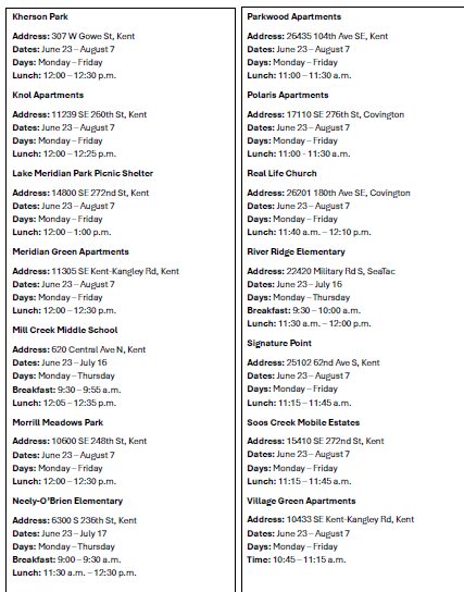 Free summer meals page 2
