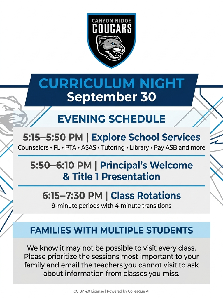 Curriculum Night September 30