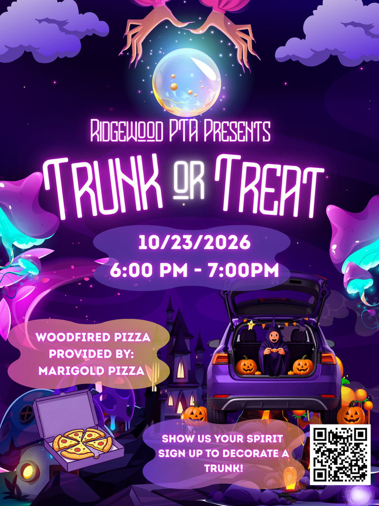 Trunk or Treat: Friday, Oct. 23rd, 6:00-7:00pm