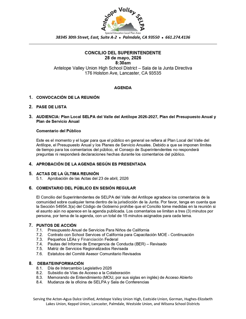 Superintendents' Council Agenda  Pg 3