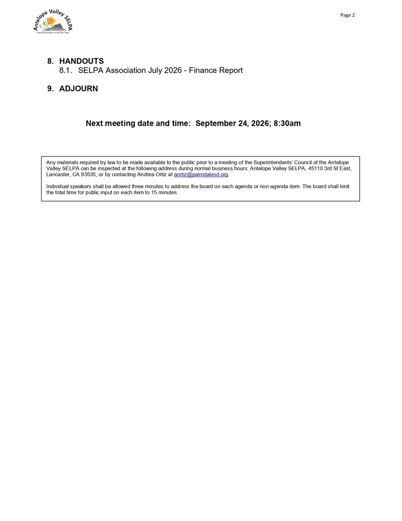 SELPA Meeting PG 2. SP.