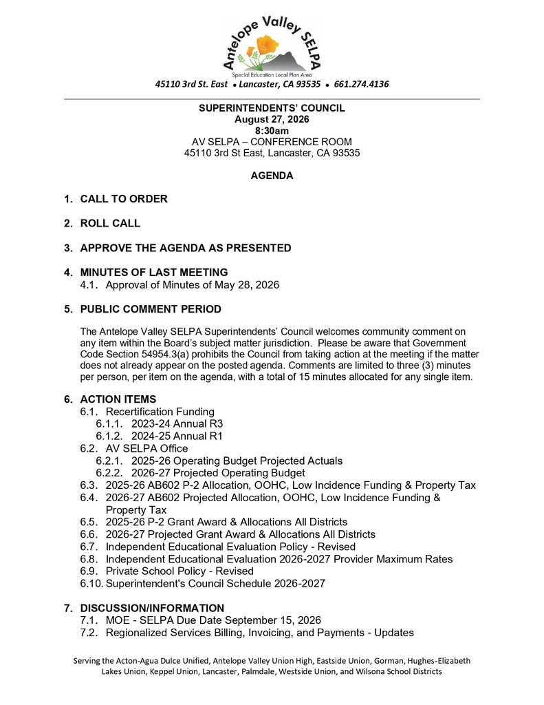 SELPA Meeting Pg. 1