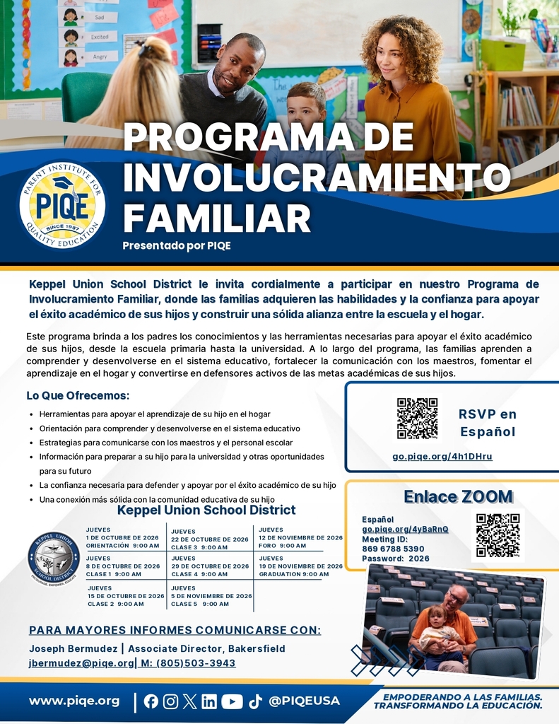 PIQE Programa de Involucramiento Familiar