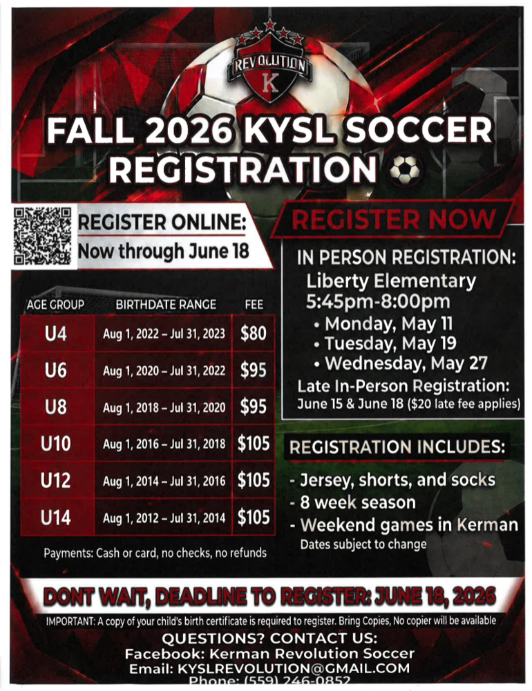 2026 KYSL Soccer Registration