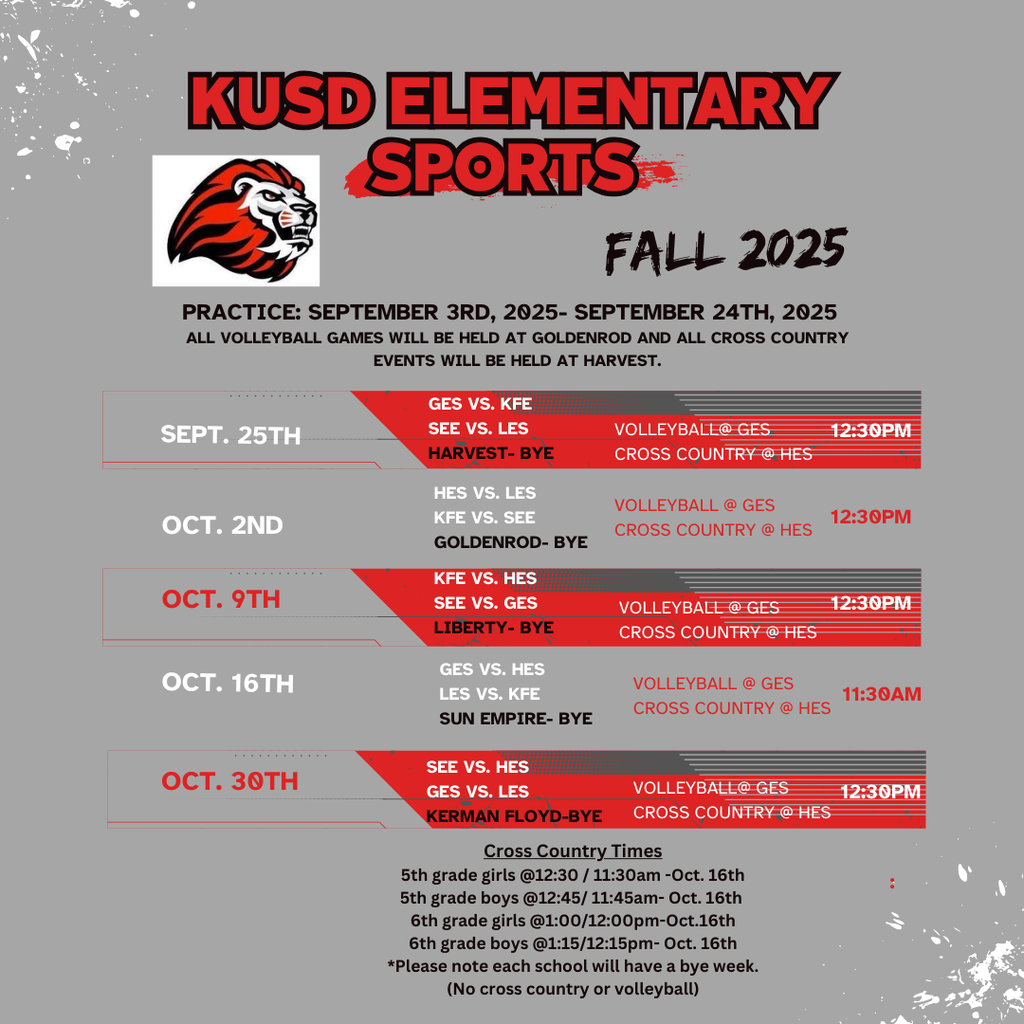 Fall Sports Schedule