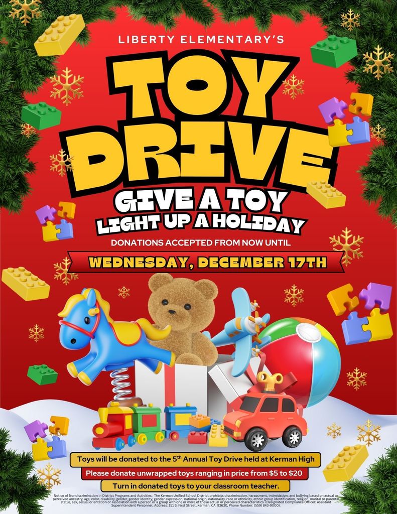 Liberty Toy Drive- Please consider donating new, unwrapped, toys