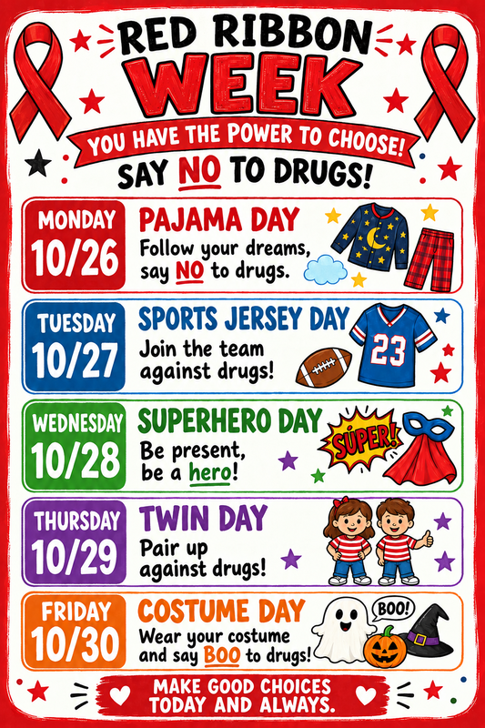 Red Ribbon Week Dress-Up Days