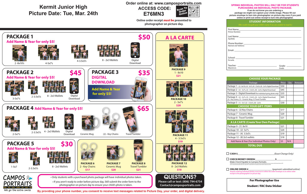 KJH Picture Day 3/24/26