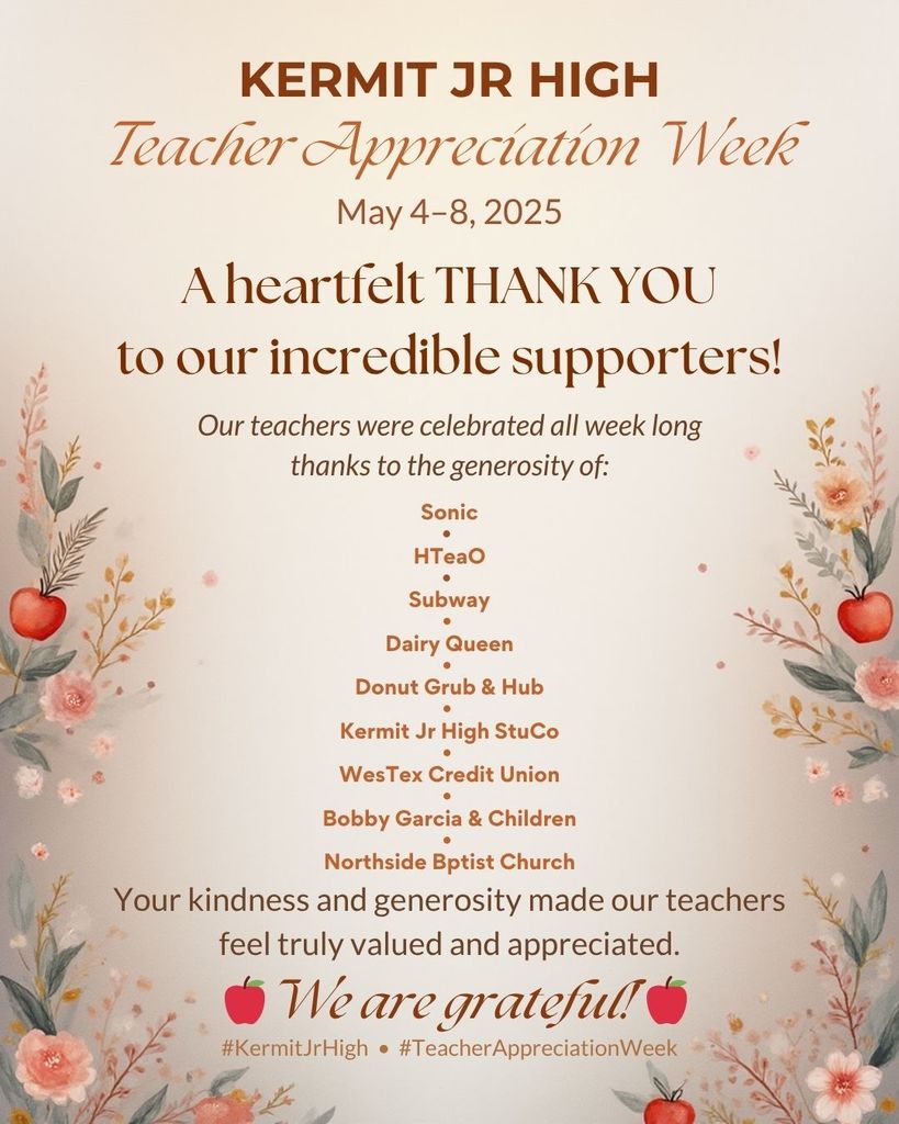 KJH Teacher Apperception Week 5/2026