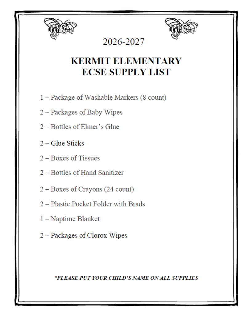 ECSE Supply List