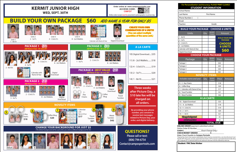 KJH Fall Picture Day 9/30/26