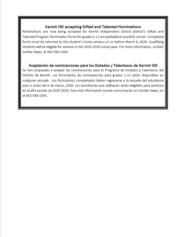 GT Nomination Grades 1-11