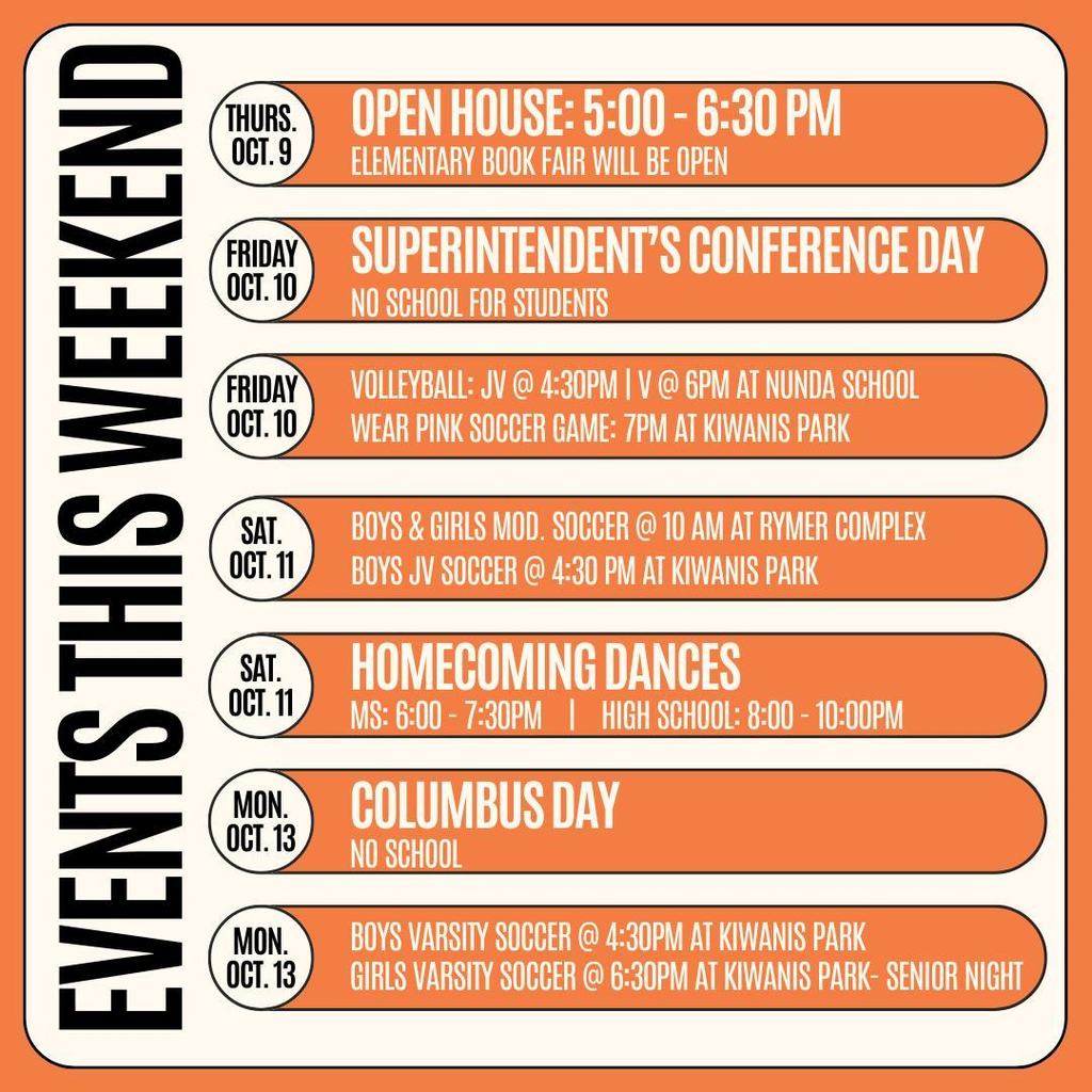Weekend Homecoming Events