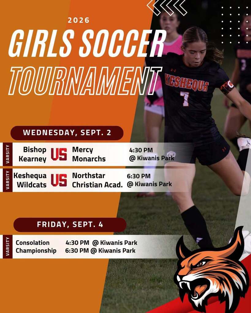 Girls Soccer Tournament- Keshequa Varsity Wildcats play vs Northstar Christian Academy on September 2 at 6:30 PM at Kiwanis Park