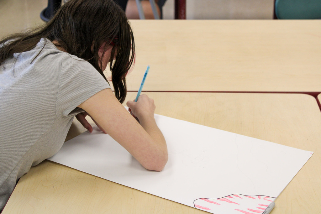 Students creating their Studio Art portfolios.