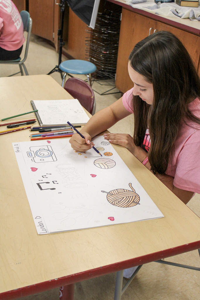 Students creating their Studio Art portfolios.