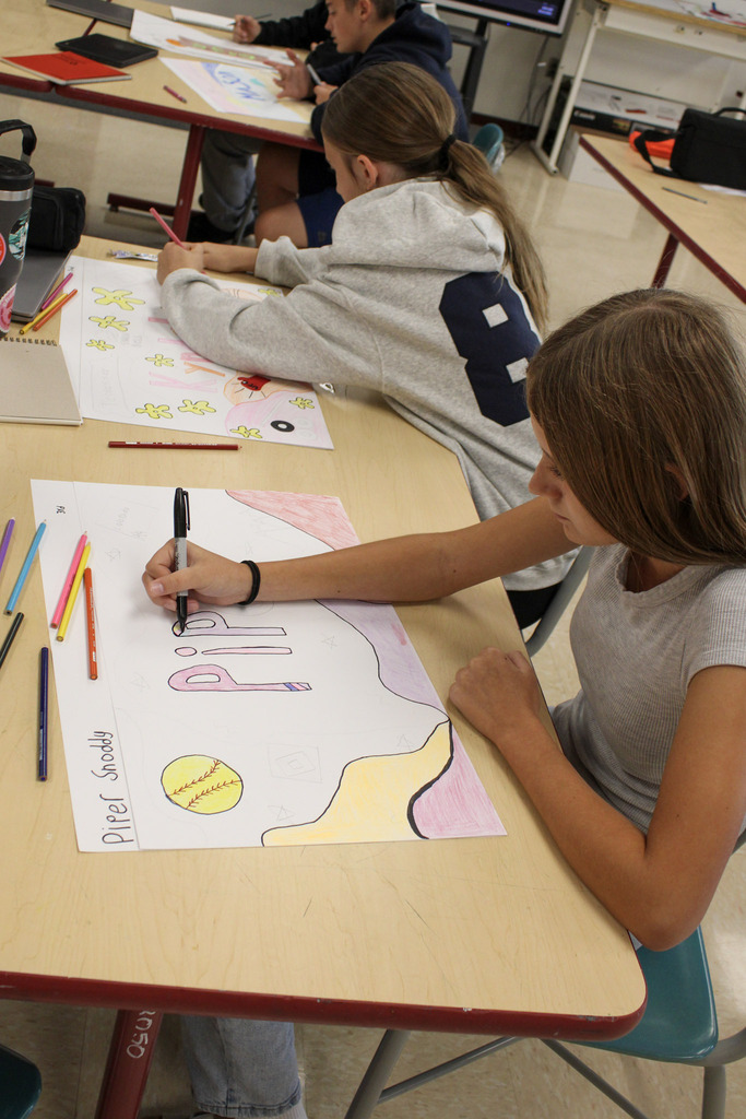 Students creating their Studio Art portfolios.
