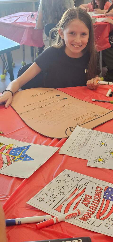 Students writing classroom constitutions