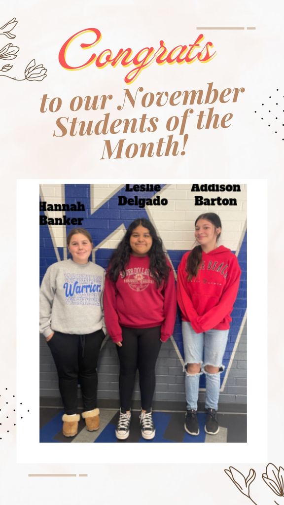 November students of the month
