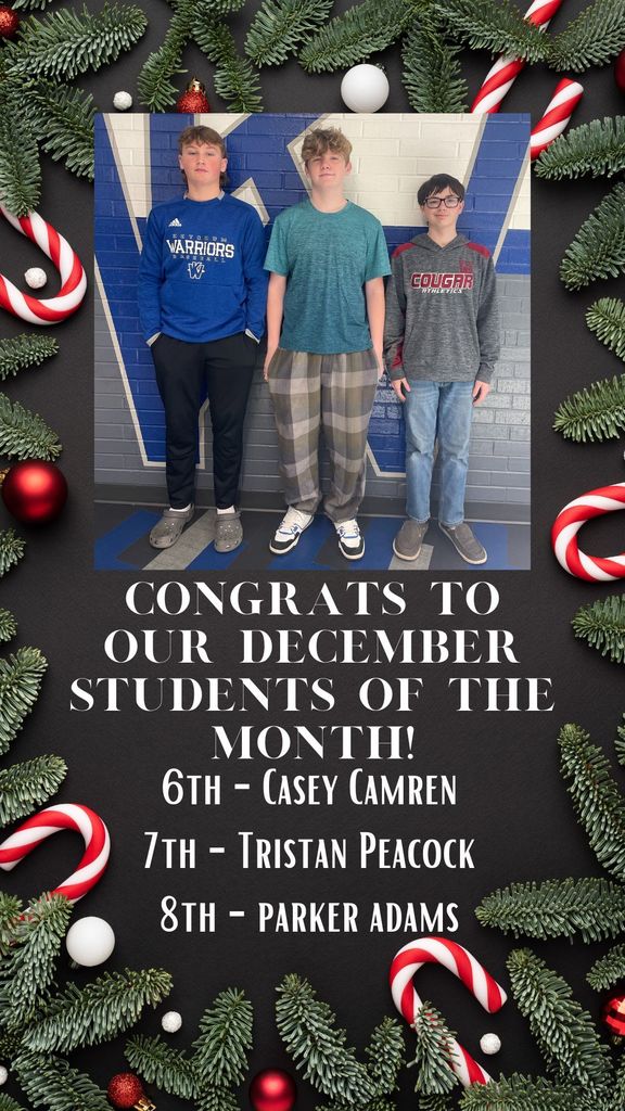 Congrats to our December Students of the Month!