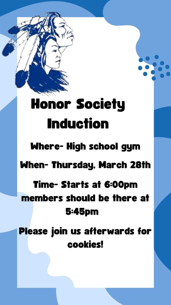 Honor Society Induction March 28th at 6 pm