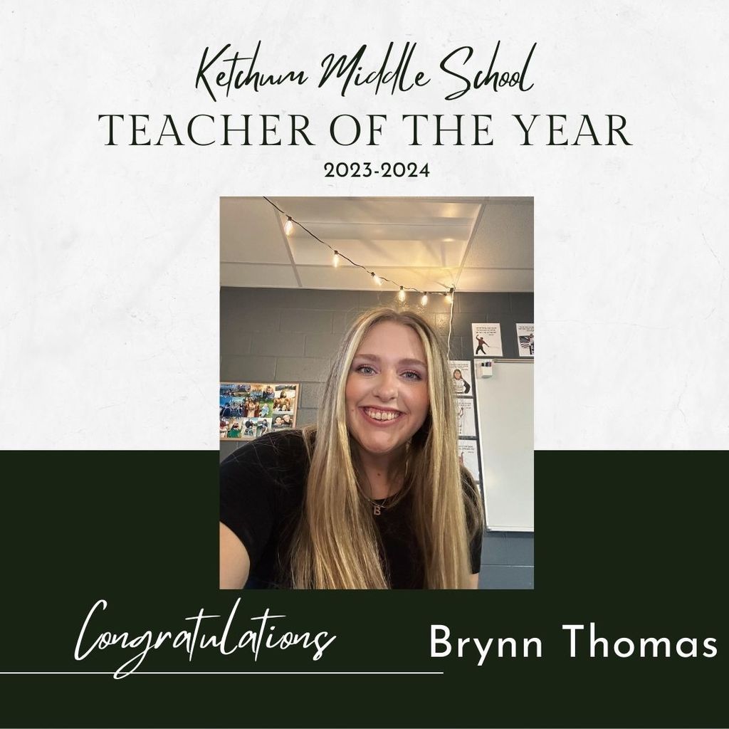 Brynn Thomas is the Ketchum Middle School Teacher of the Year