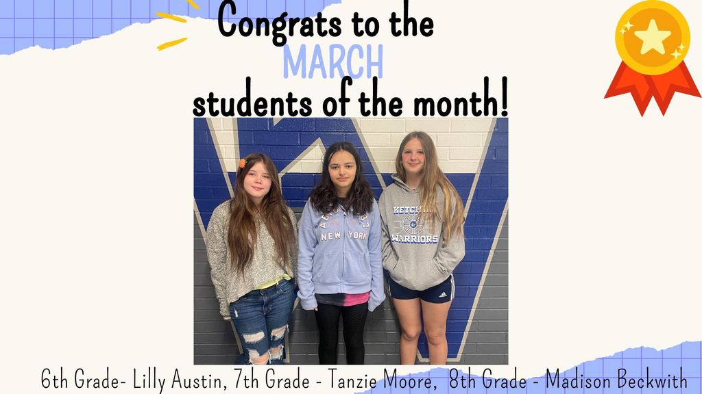 Congrats to the March Students of the Month