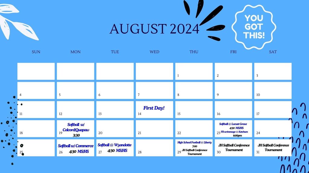 august calendar