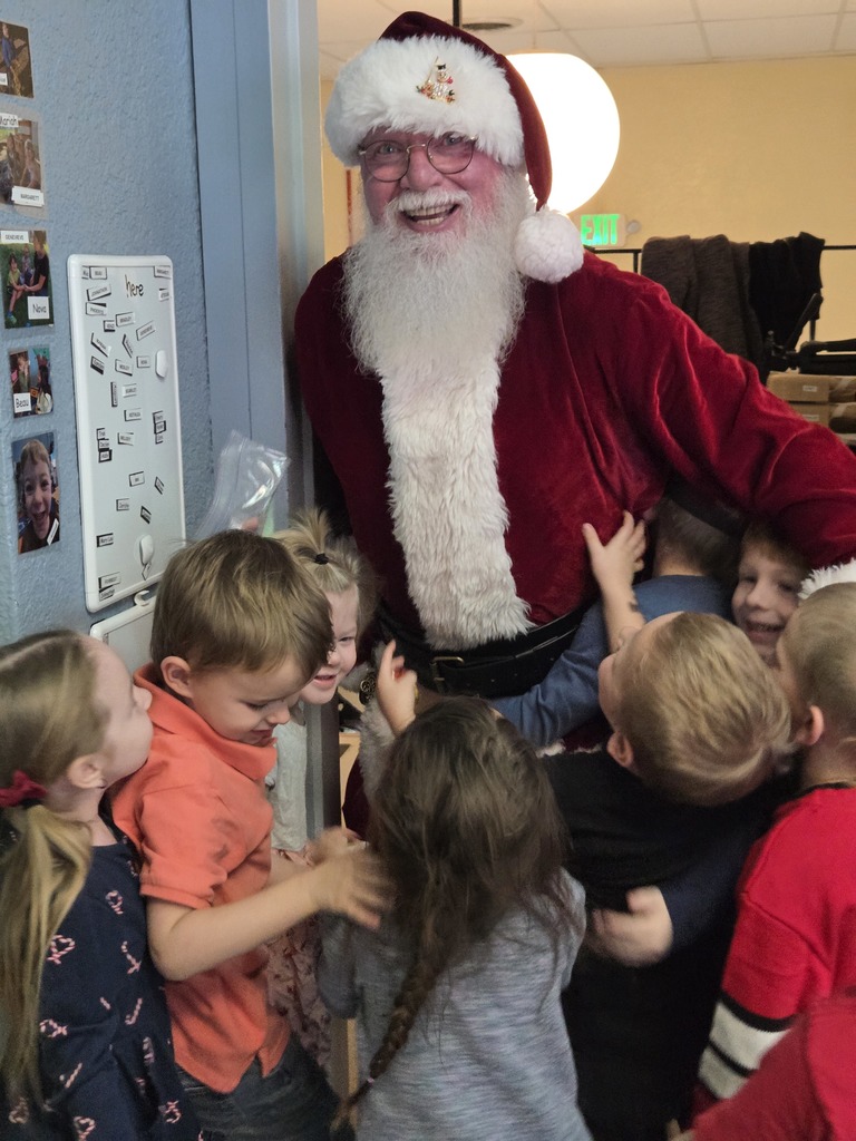 students with santa