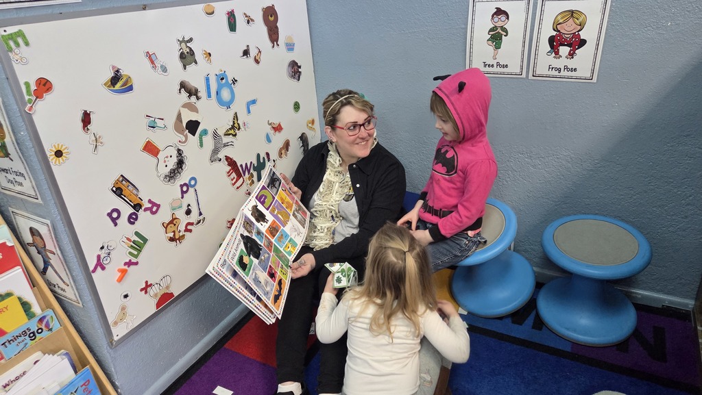 students at ELC with parents