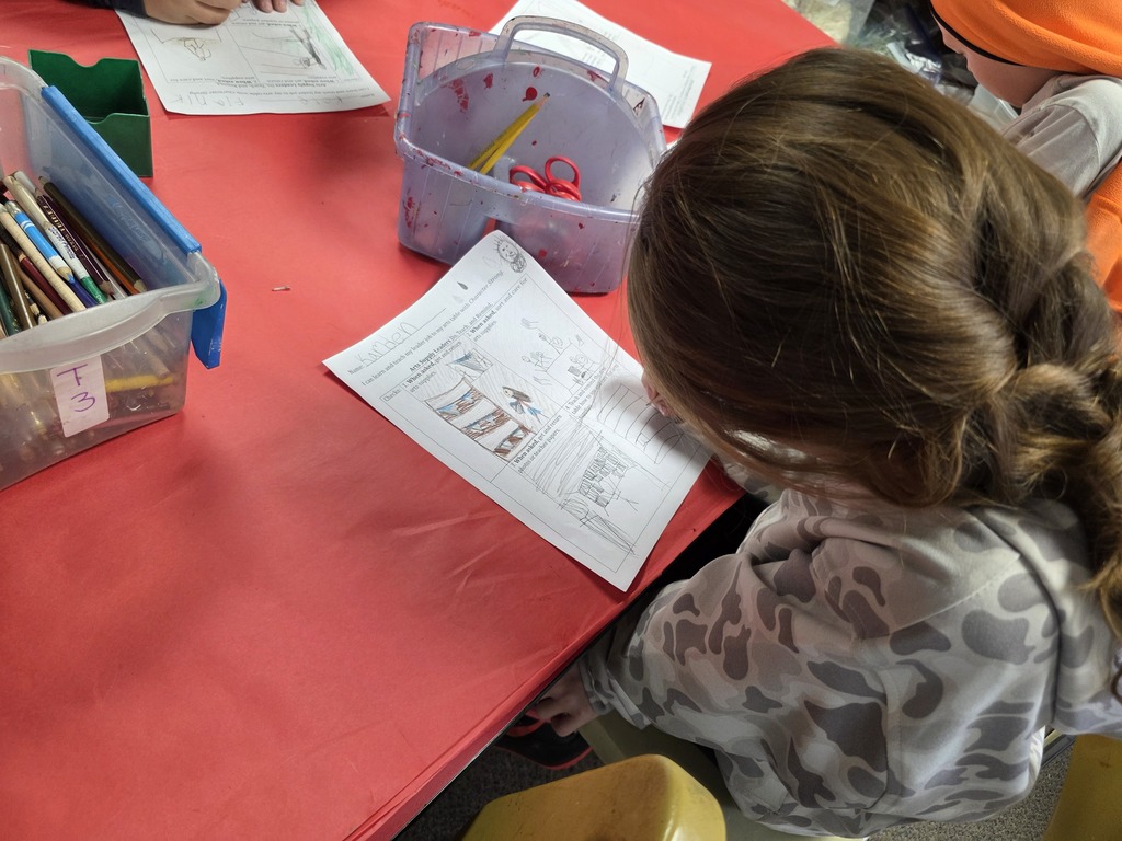 Student working on their expectations drawing.