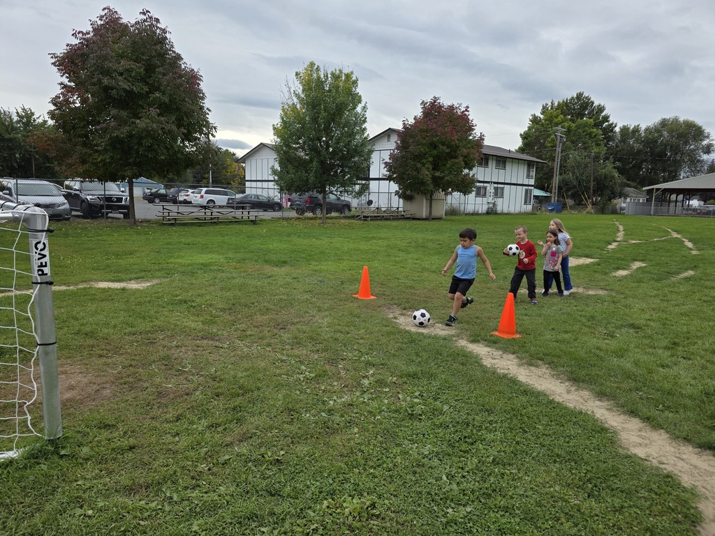 Student doing a soccer drill