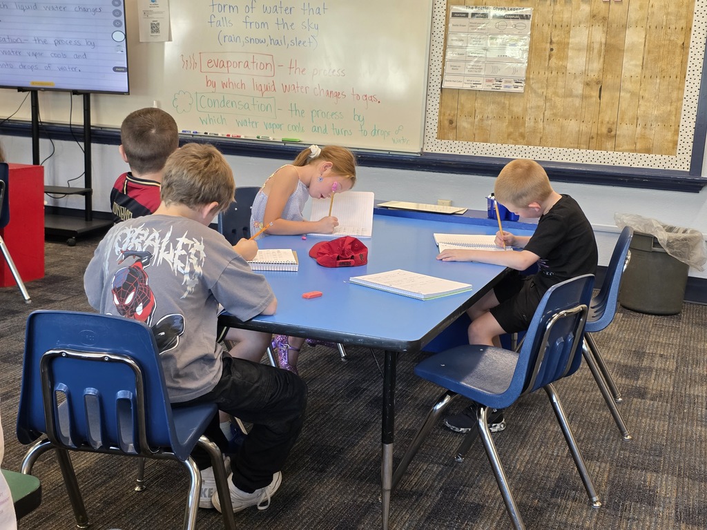 Students writing in their science journals.