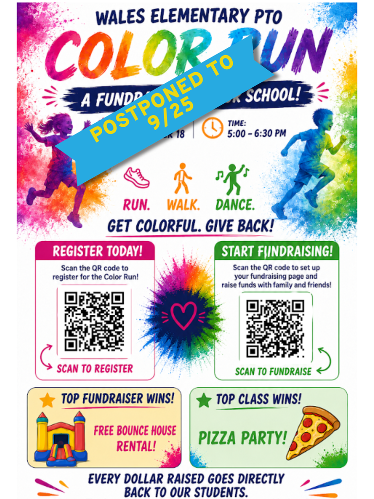 Color Run Post Poned to 9/25