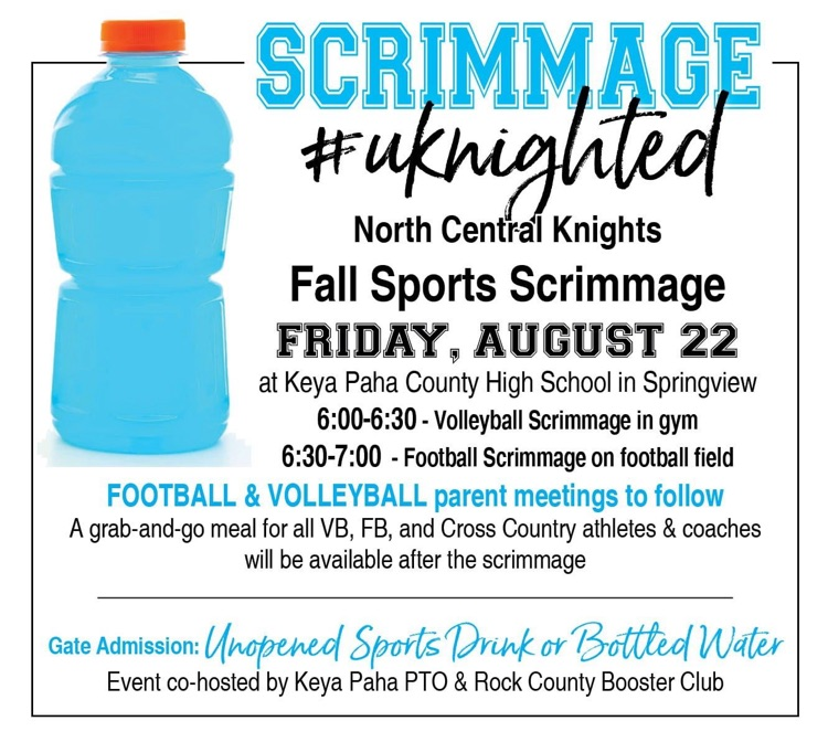 This is an updated flyer for the scrimmage on Friday