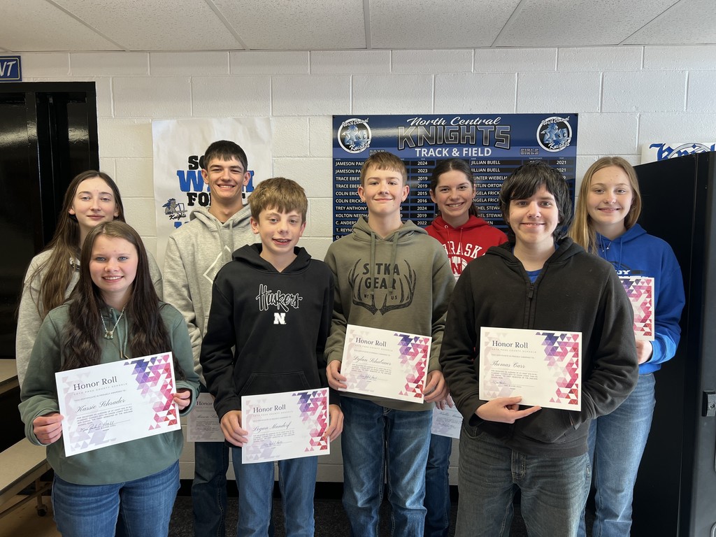 Honor Roll: Bailey Kaufman, Mason Schubauer, Kallie Mundorf, Karleigh Crawford,  Kassie Schrader, Logan Mundorf, Dylan Schubauer and Thomas Carr