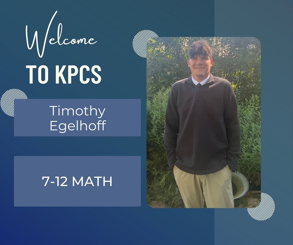 picture of new teacher Tim Egelhoff in front of a green background
