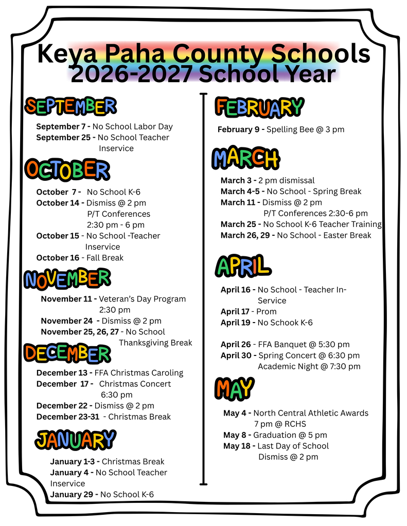 months with important school dates