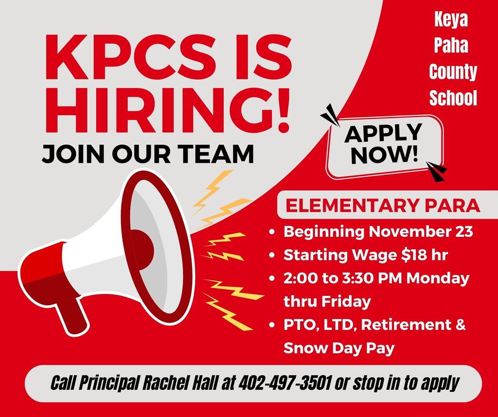 Mega phone announcing. job opening.