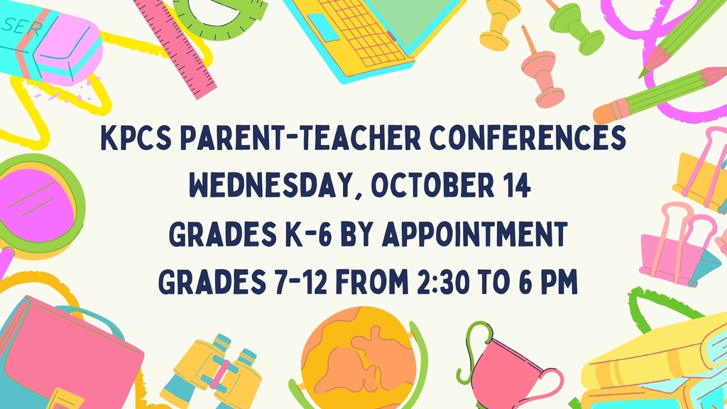 school supplies surrounded by date and times of parent teacher conferences