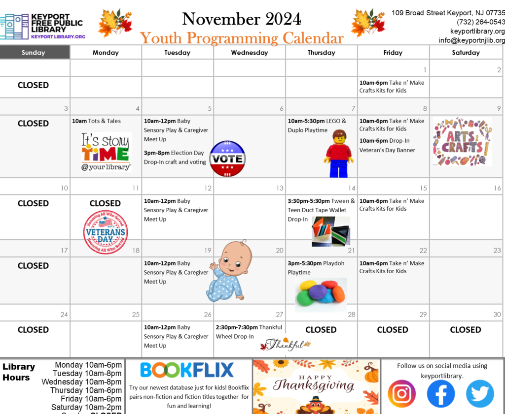 Keyport Library's November Calendar of Events
