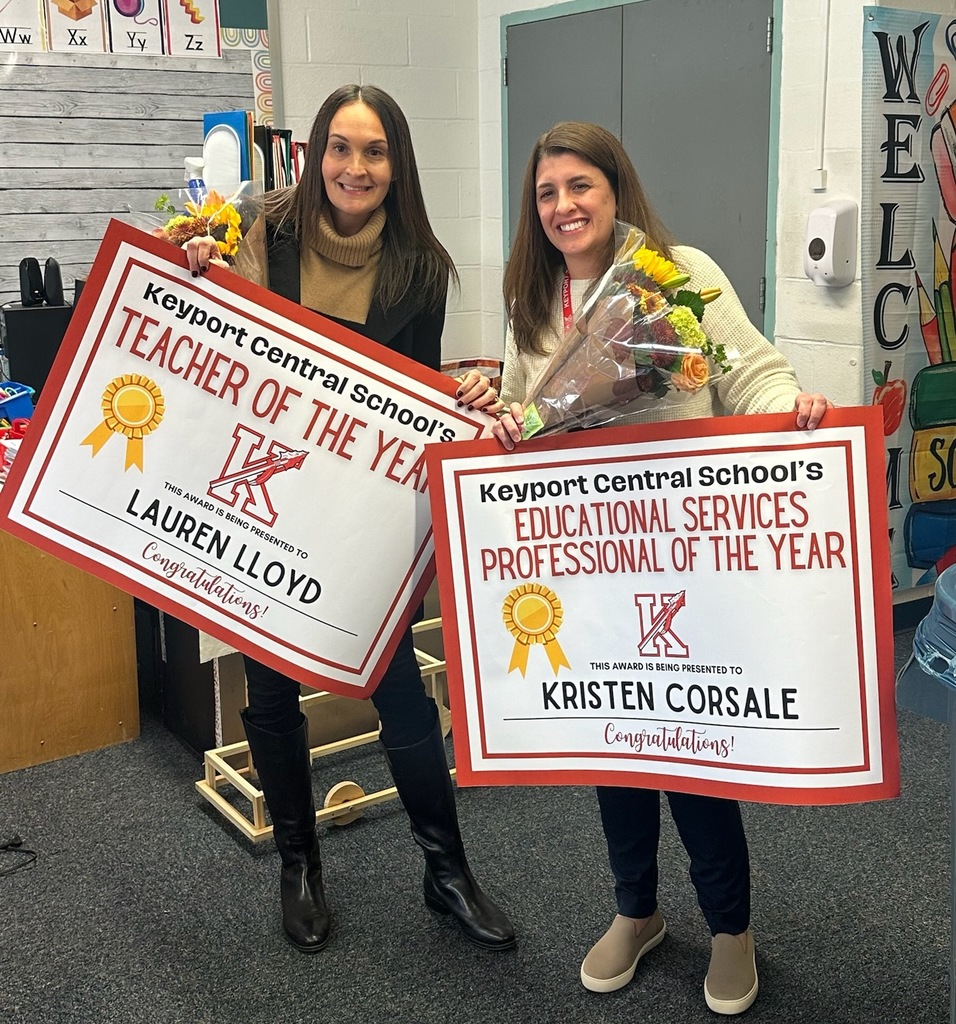 Congratulations to Mrs. Lloyd for being named Central School's Teacher of the Year and to Mrs. Corsale for being honored as the Educational Services Professional of the Year!