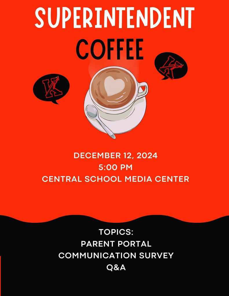 Tonight @ 5:00pm - join us for Coffee with the Superintendent