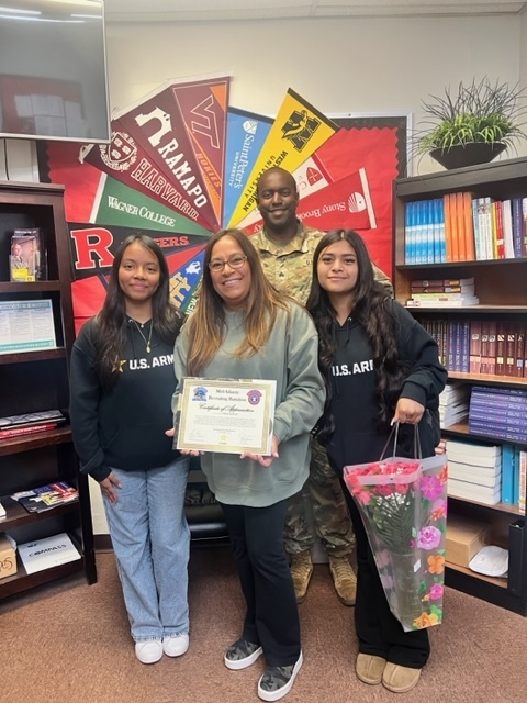 Mrs Martin being honored by these amazing young ladies who committed to the military!