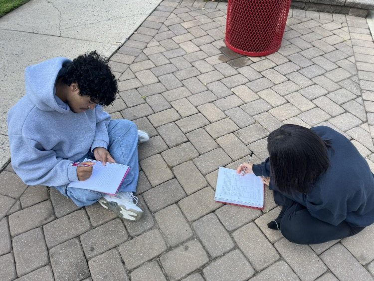 Creative Writing students using sensory details in today’s lesson