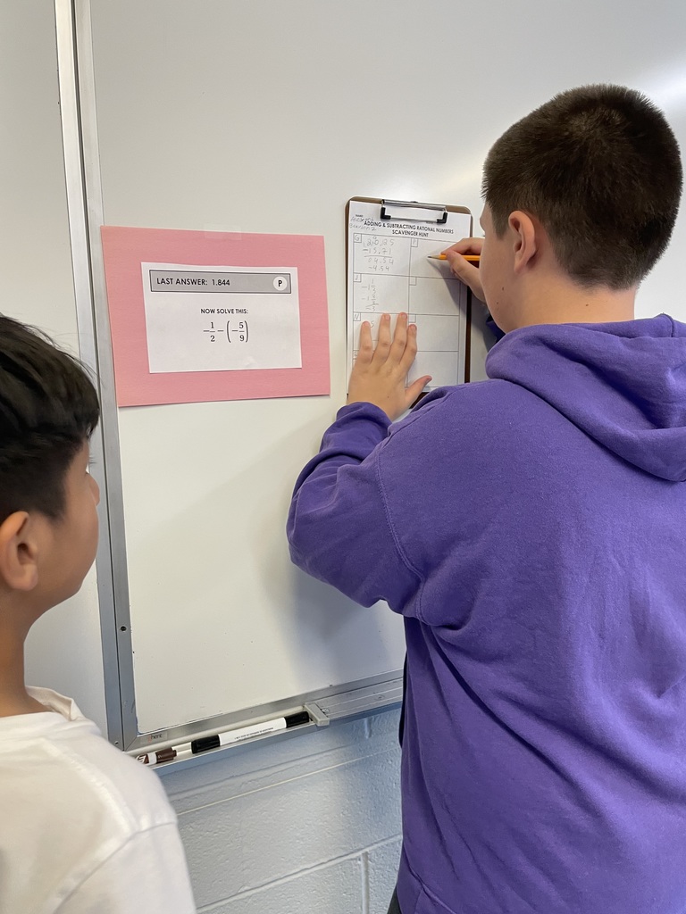 7th Grade Math students on a hunt for answers!