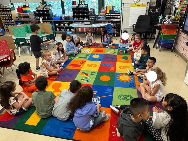 Mrs. Castellano’s class playing the CKLA version of “Duck, Duck, Goose” practicing saying two parts of a word separately and then blending the parts together to say the whole word.