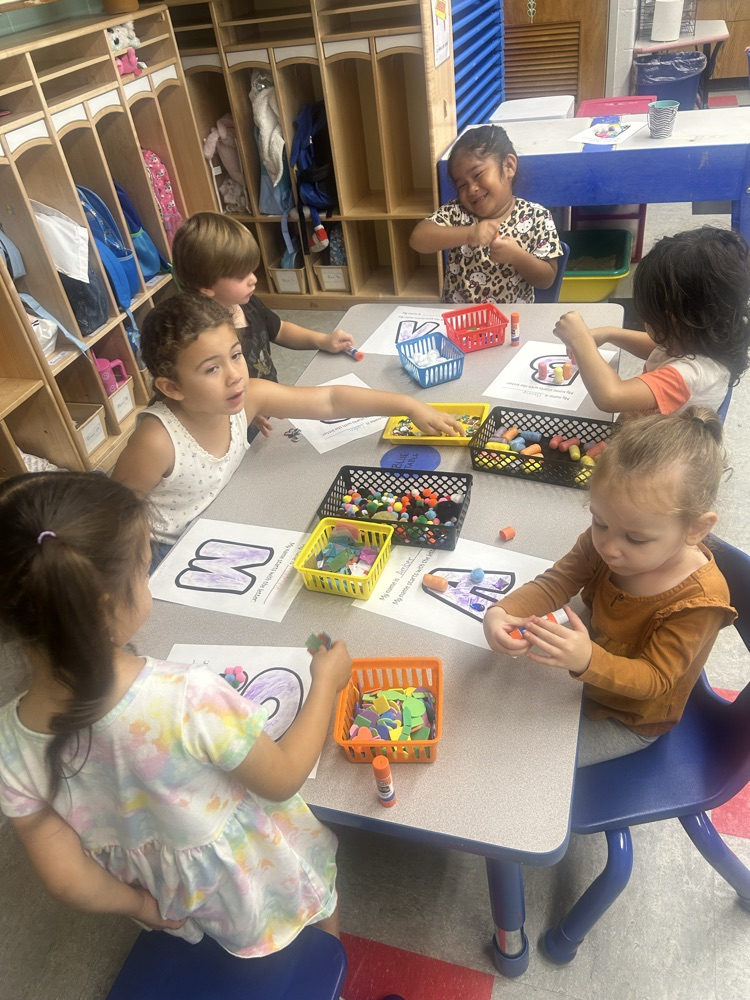Using fine motor and to learn the first letter in our name!