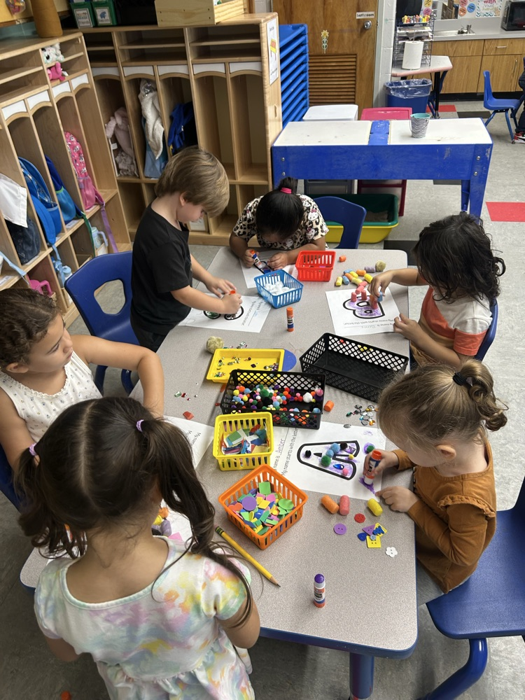 Using fine motor and to learn the first letter in our name!