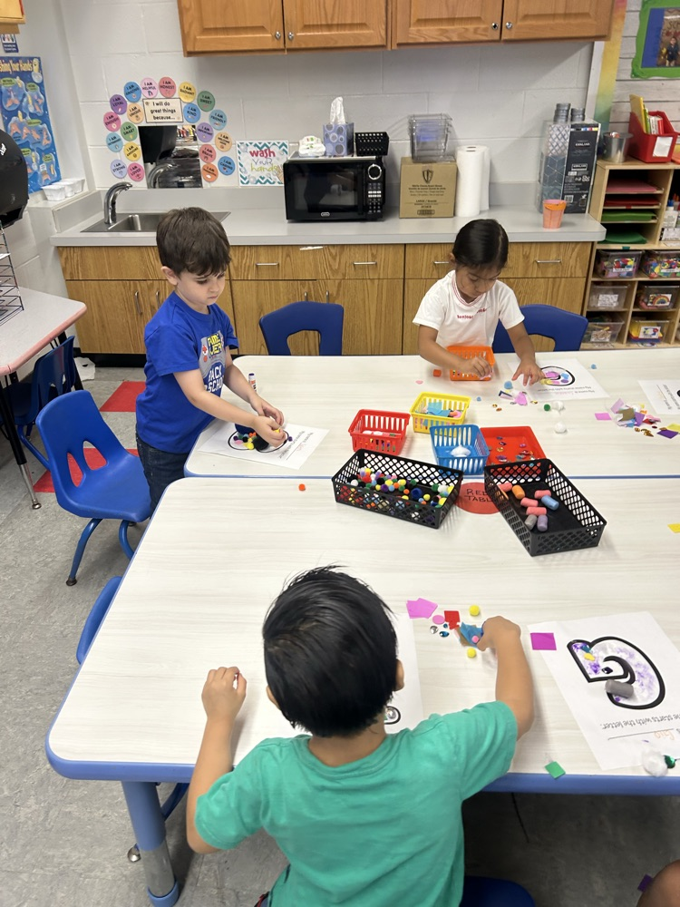 Using fine motor and to learn the first letter in our name!